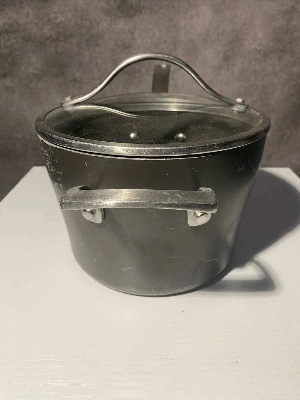 Kirkland Signature Hard Anodized 4 Qt Saucepan Pot with Glass Lid